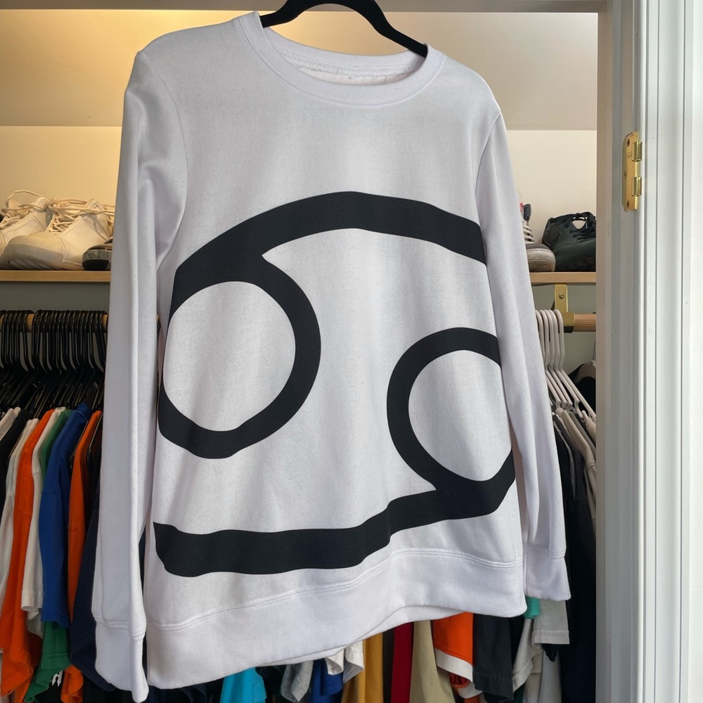 Print All Over Me - Modern Graphic Crew Neck - Astrology Cancer Sign